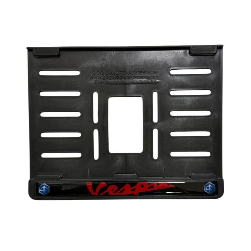Vespa Uyumlu Kırmızı Plastik (15X24 Cm) Kırılmaz Plakalık aksesuar