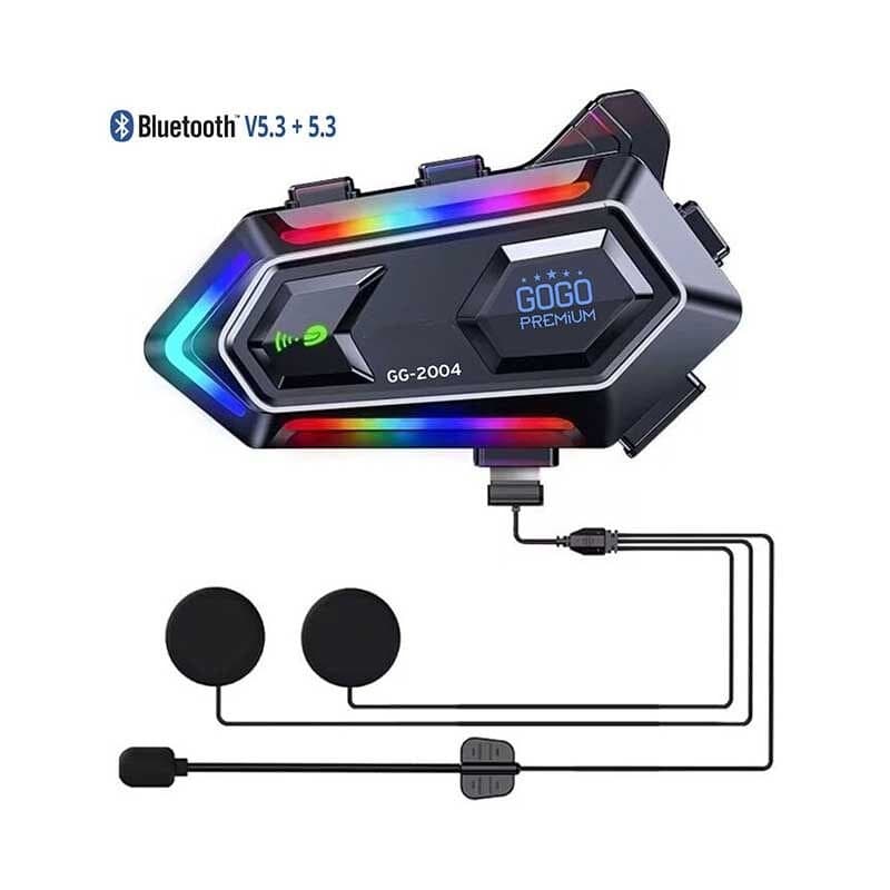 Universal Motosiklet Kask İntercom Bluetooth RGB Işıklı GG-2004 aksesuar