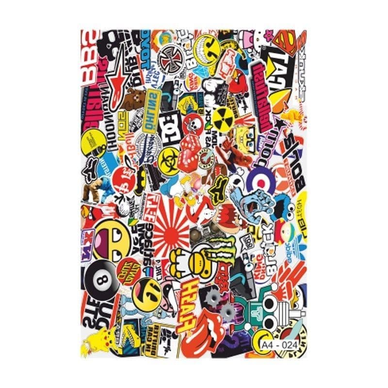A4 Sticker 024 TEK Paket Çoklu Sticker aksesuar