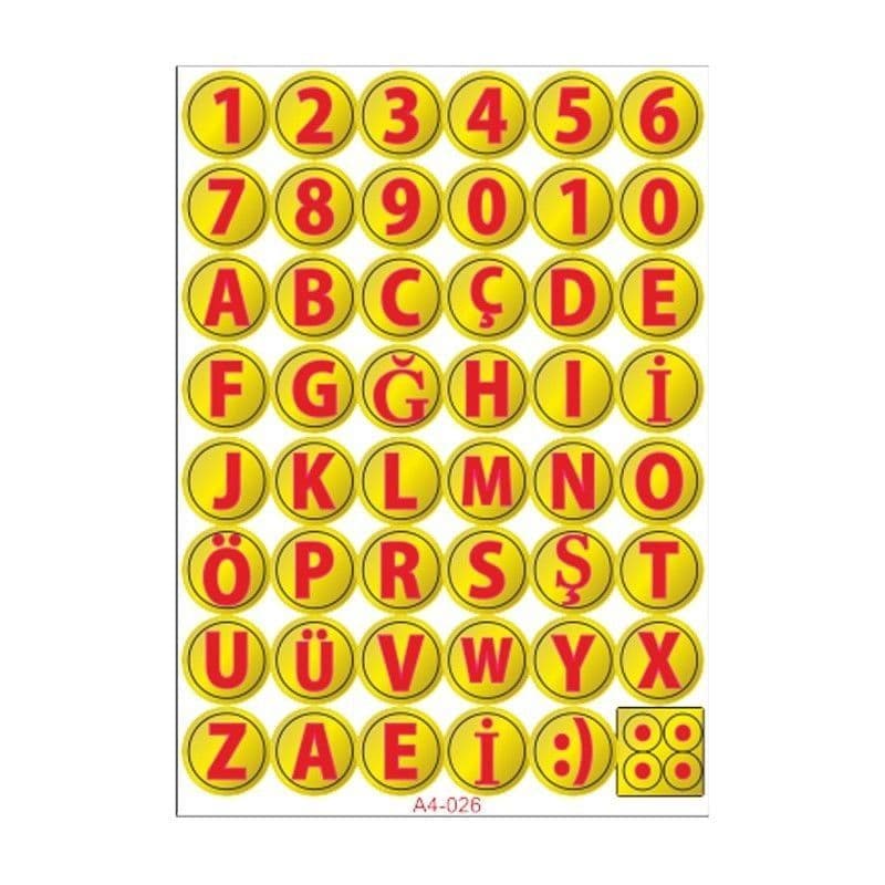 A4 Sticker 026 TEK Paket Çoklu Sticker aksesuar