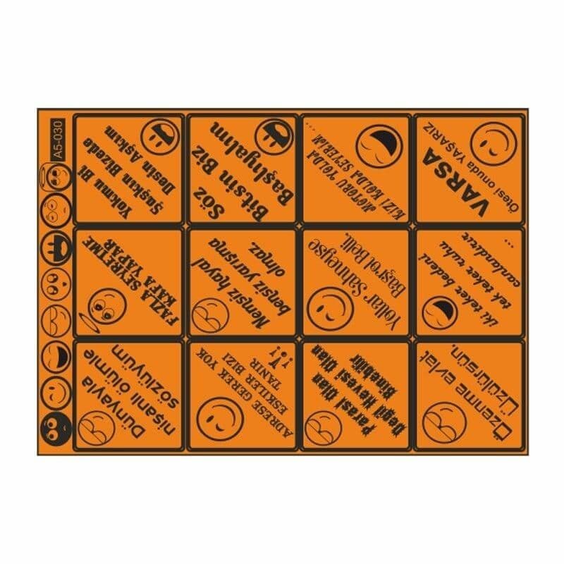 A5 Sticker 042 TEK Paket Çoklu Sticker aksesuar