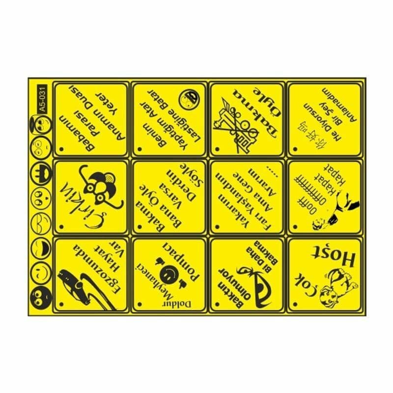 A5 Sticker 043 TEK Paket Çoklu Sticker aksesuar