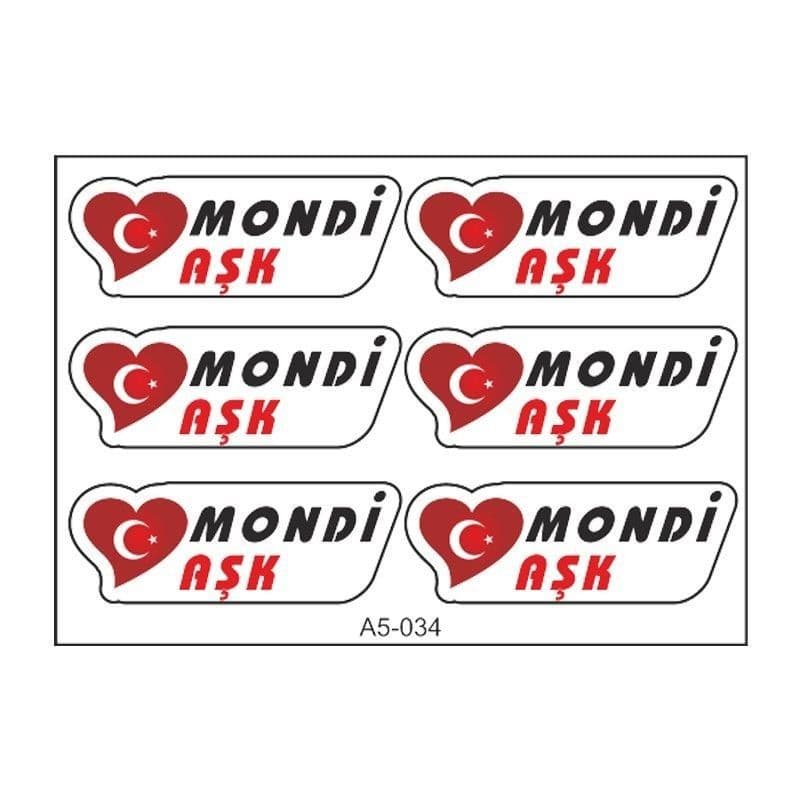 A5 Sticker 046 TEK Paket Çoklu Sticker aksesuar