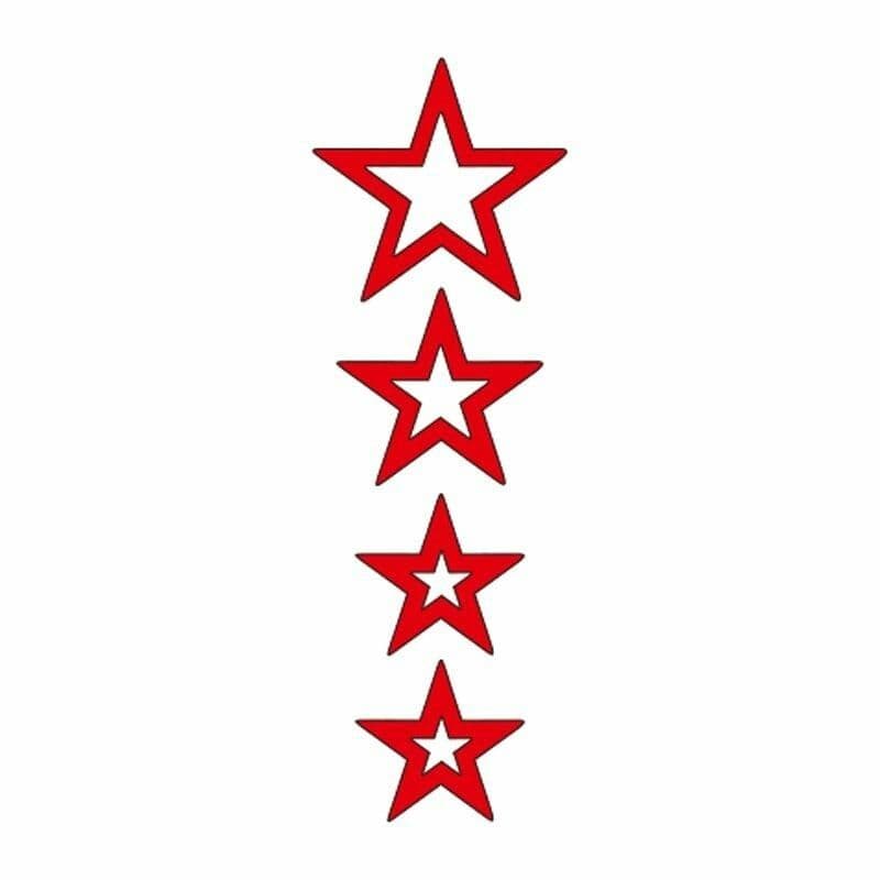 CG Kırmızı Yıldızlı Çamurluk Üst Sticker aksesuar
