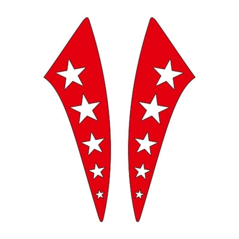 CG Kırmızı Yıldızlı Çamurluk Yan Sticker aksesuar