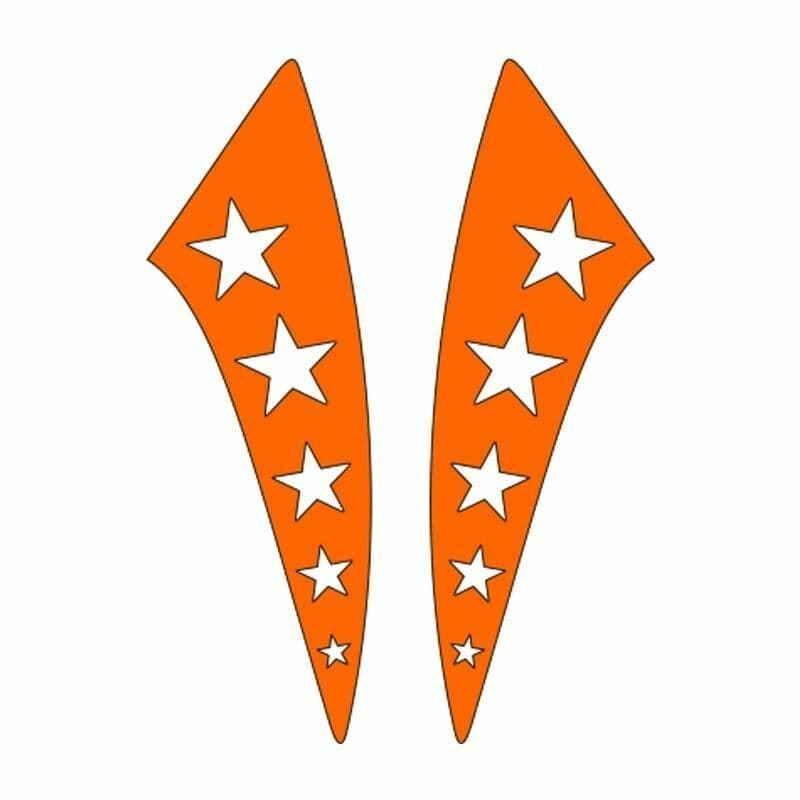 CG F.turuncu Yıldızlı Çamurluk Yan Sticker aksesuar