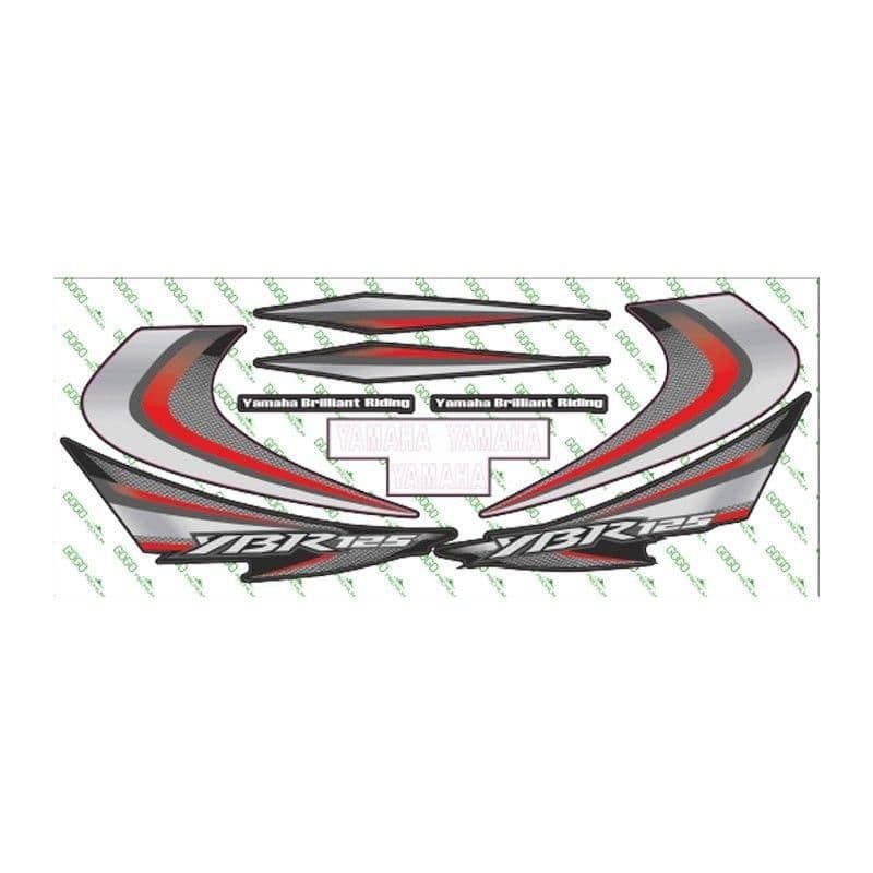 Yamaha YBR 125 2010 Uyumlu Kırmızı Sticker Set aksesuar