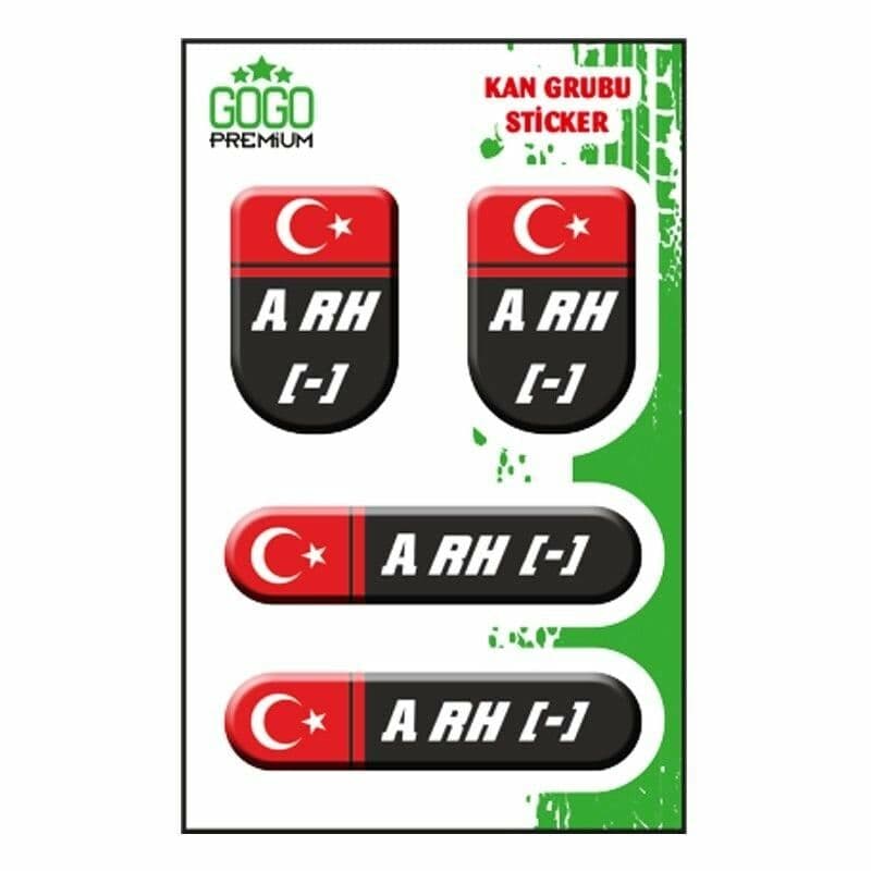 KAN Grubu I A Rh(-) Siyah Dörtlü Damla Etiket aksesuar