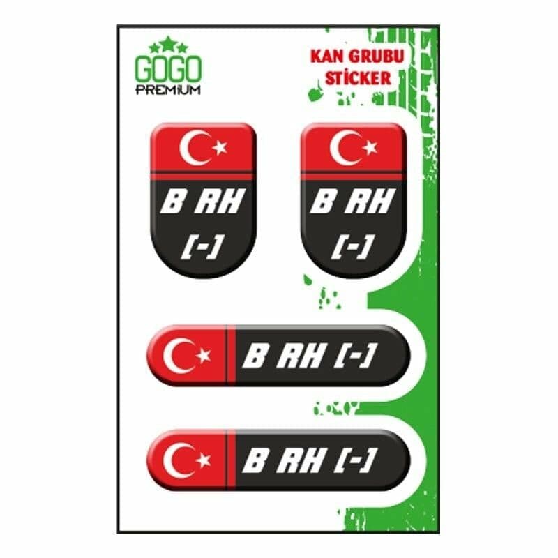 KAN Grubu I B Rh(-) Siyah Dörtlü Damla Etiket aksesuar