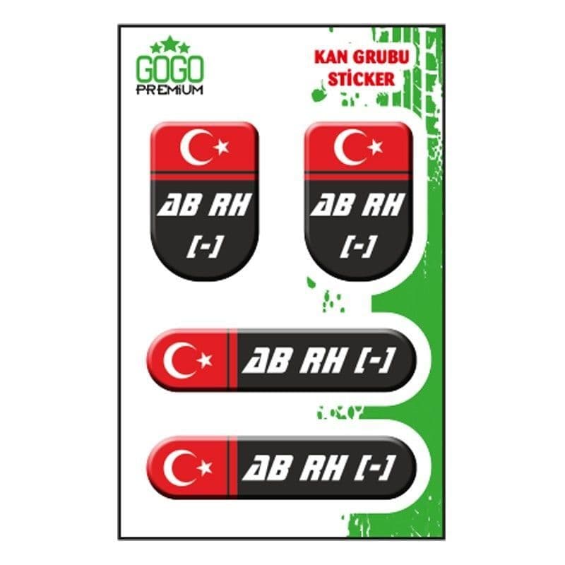 KAN Grubu I AB Rh(-) Siyah Dörtlü Damla Etiket aksesuar