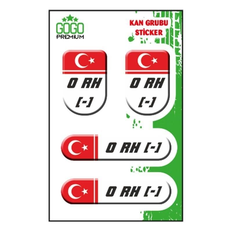 KAN Grubu I 0 Rh(-) Beyaz Dörtlü Damla Etiket aksesuar