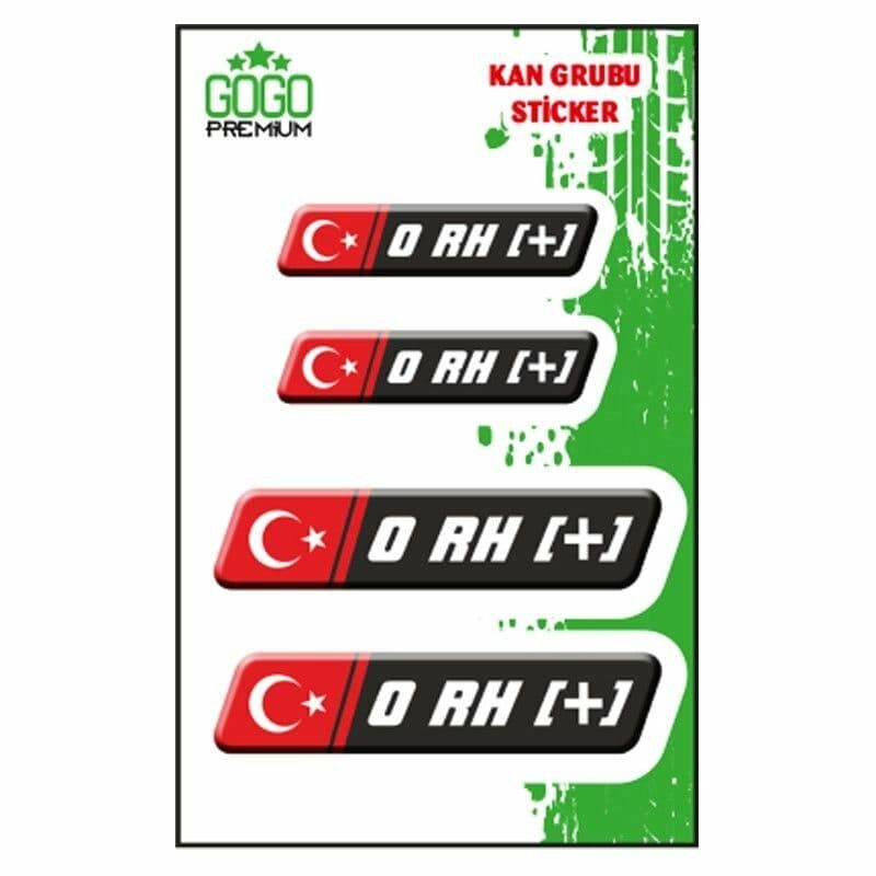 KAN Grubu II 0 Rh(+) Siyah Dörtlü Damla Etiket aksesuar
