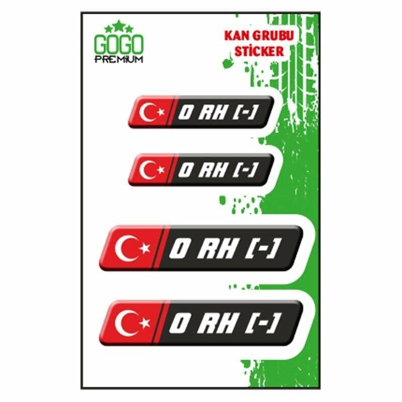 KAN Grubu II 0 Rh(-) Siyah Dörtlü Damla Etiket aksesuar