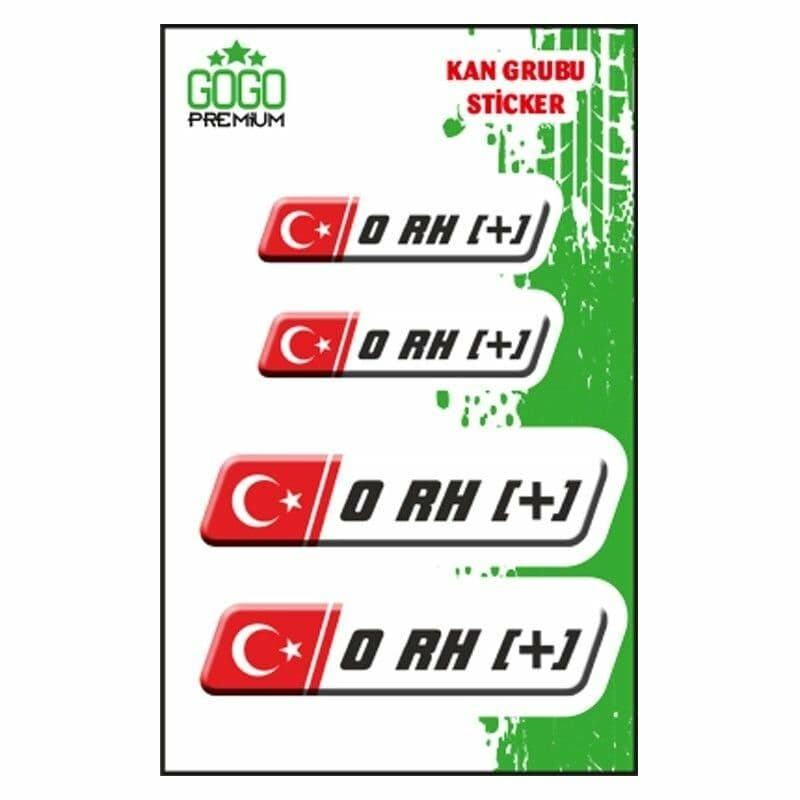 KAN Grubu II O Rh(+) Beyaz Dörtlü Damla Etiket aksesuar