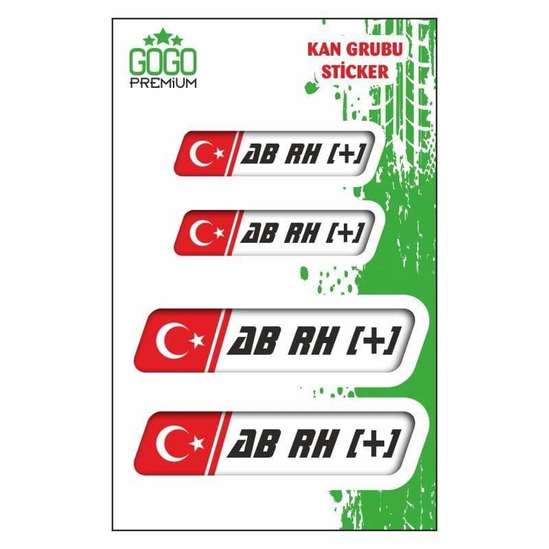 KAN Grubu II AB Rh(+) Beyaz Dörtlü Damla Etiket aksesuar