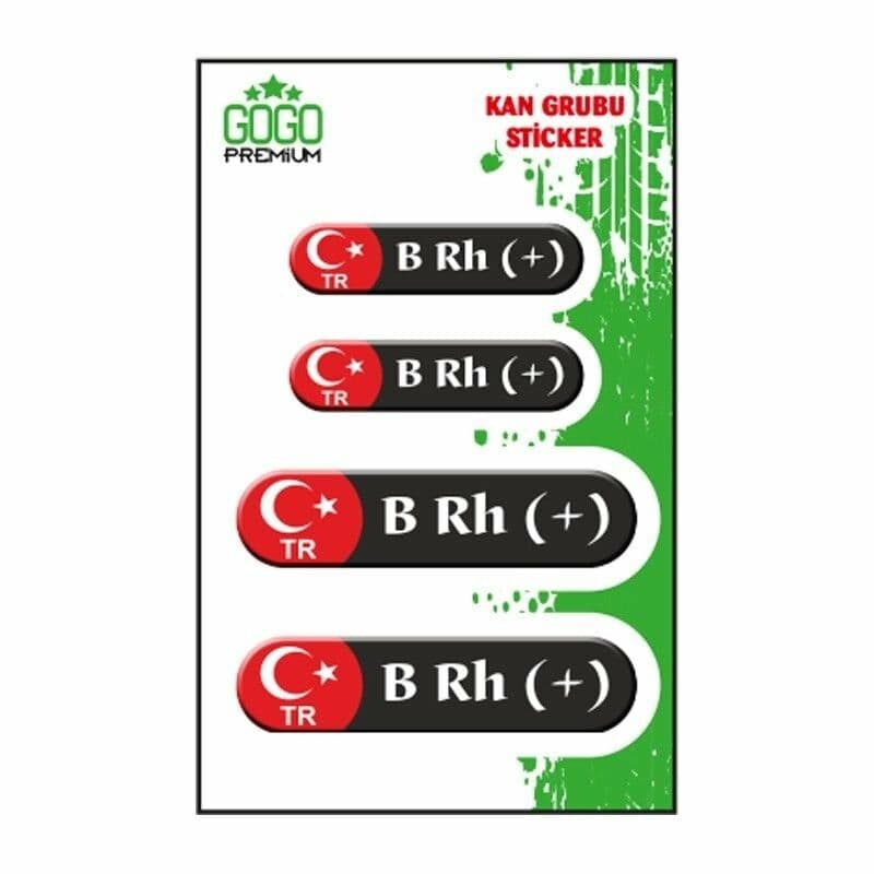 KAN Grubu III B Rh(+) Siyah Dörtlü Damla Etiket aksesuar