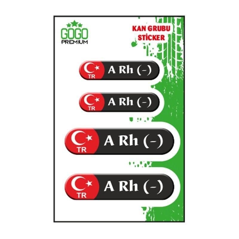 KAN Grubu III A Rh(-) Siyah Dörtlü Damla Etiket aksesuar