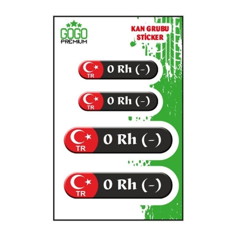 KAN Grubu III 0 Rh(-) Siyah Dörtlü Damla Etiket aksesuar