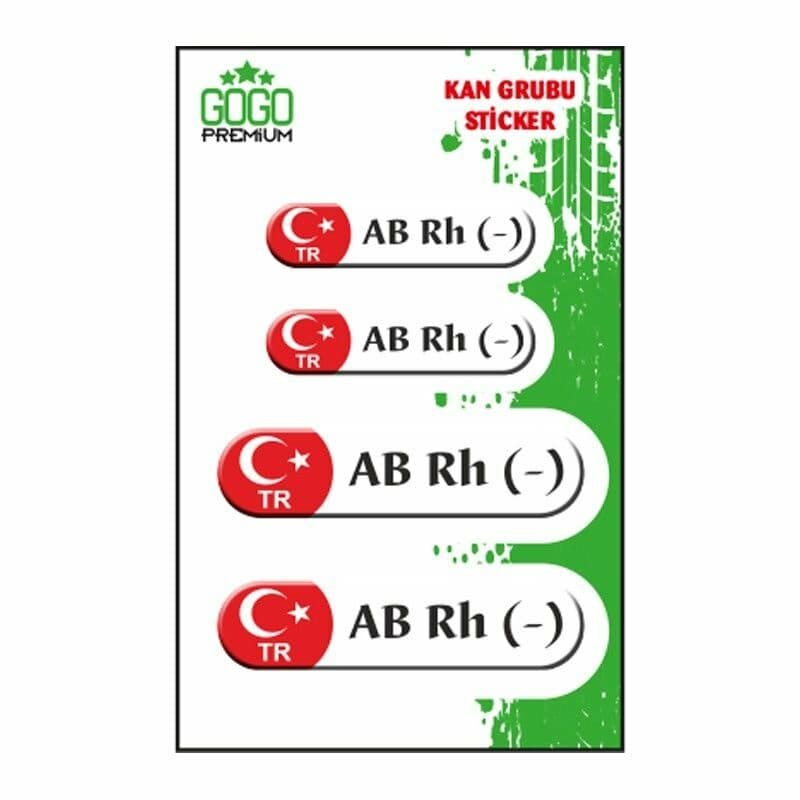 KAN Grubu III AB Rh(-) Beyaz Dörtlü Damla Etiket aksesuar