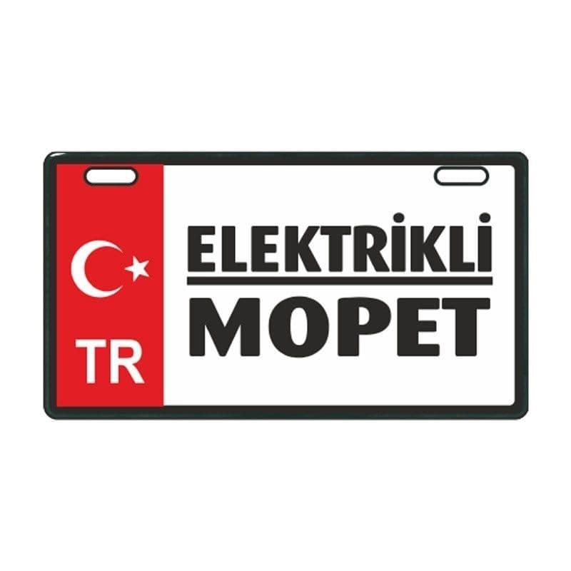 Kırmızı Elektrikli Mopet E-bike Plakalık aksesuar