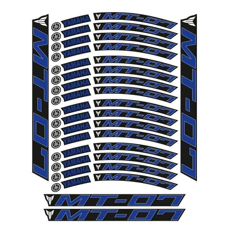 Mavi Baskı Yamaha MT-07 Uyumlu 1 Set Jant Şeridi aksesuar