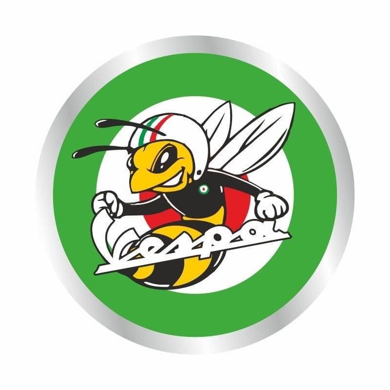 Wespa Uyumlu Yuvarlak Logo Damla Stıcker aksesuar