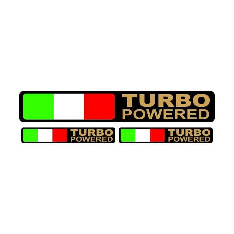 Turbo Powered Logo Damla Stıcker aksesuar