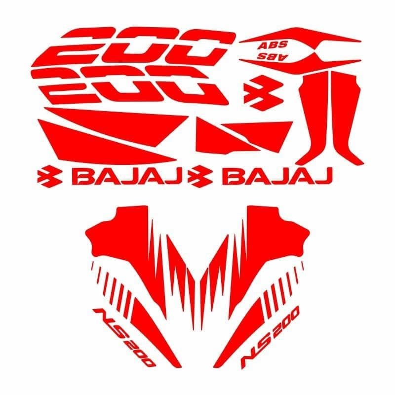 Bajaj Pulsar NS200 Uyumlu Kırmızı Sticker Set aksesuar