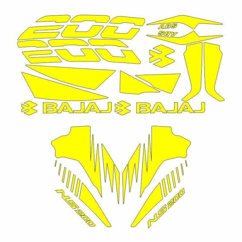 Bajaj Pulsar NS200 Uyumlu Sarı Sticker Set aksesuar