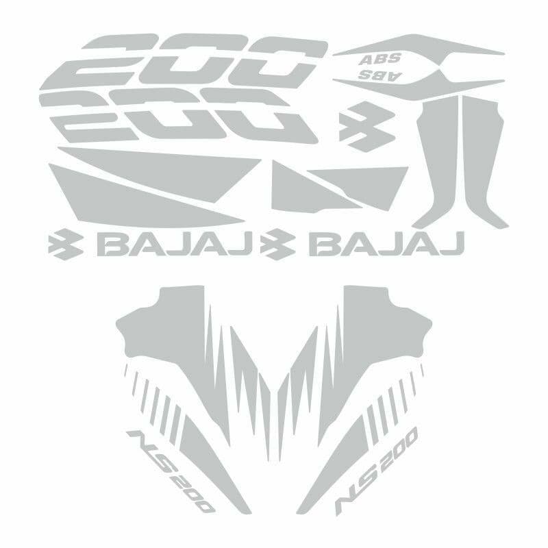Bajaj Pulsar NS200 Uyumlu Beyaz Sticker Set aksesuar