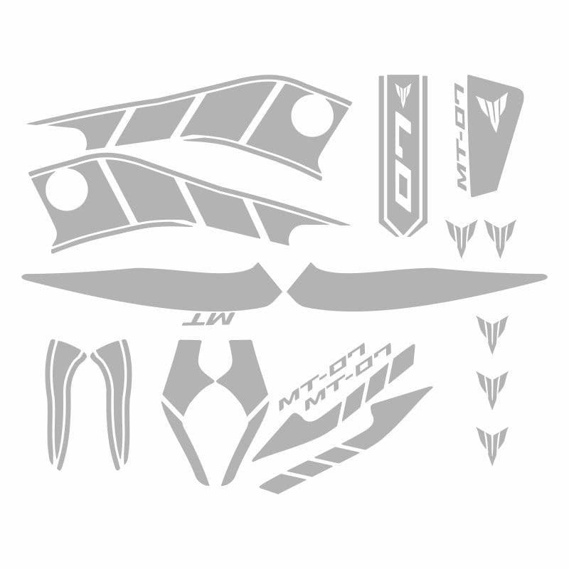 Yamaha MT07 2014 - 2017 Uyumlu Beyaz Sticker Set aksesuar