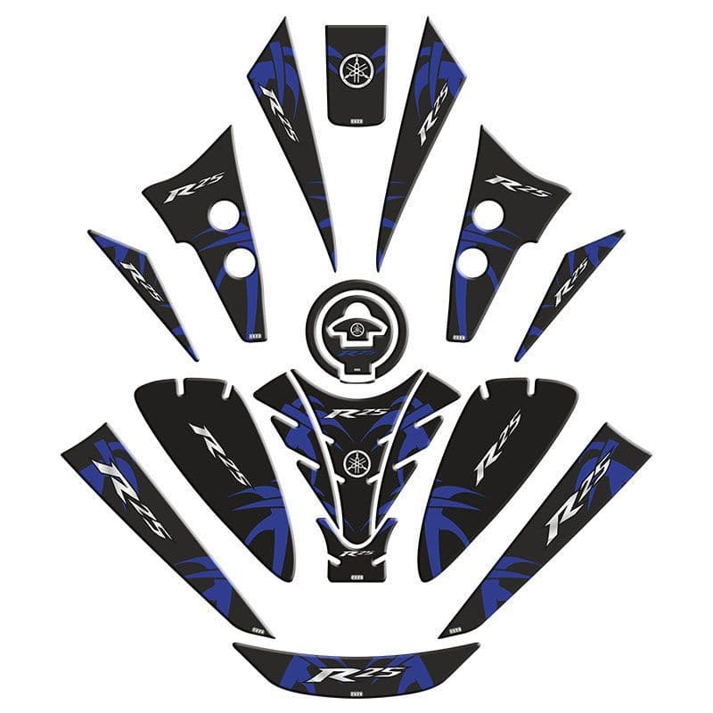 Yamaha R25 2019 - 2024 Uyumlu Tank PAD Set 005 aksesuar