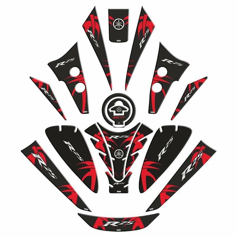 Yamaha R25 2019 - 2024 Uyumlu Tank PAD Set 006 aksesuar