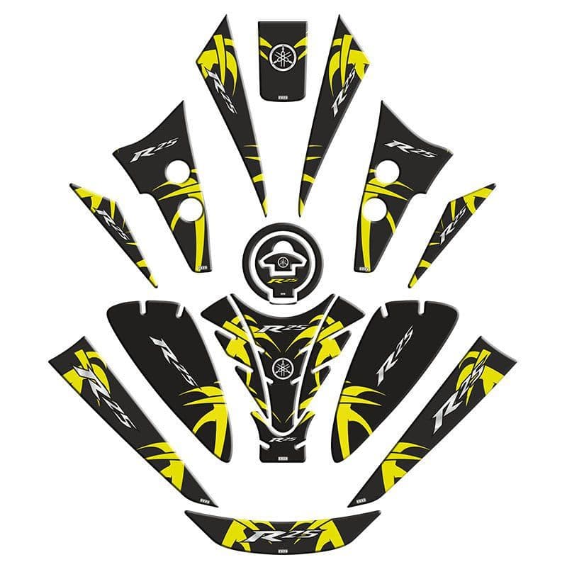 Yamaha R25 2019 - 2024 Uyumlu Tank PAD Set 008 aksesuar