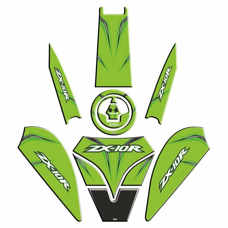 Kawasaki ZX10R Uyumlu Yeşil Tank PAD Set aksesuar