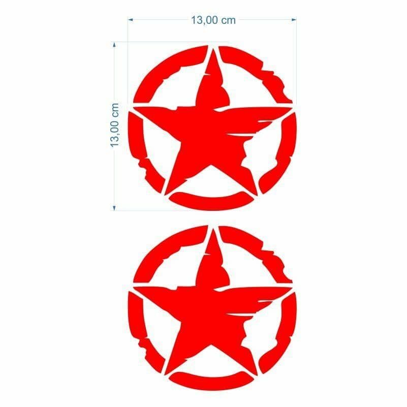 Army Yıldız 13 X 13 Cm Kırmızı Sticker 2 Lİ aksesuar