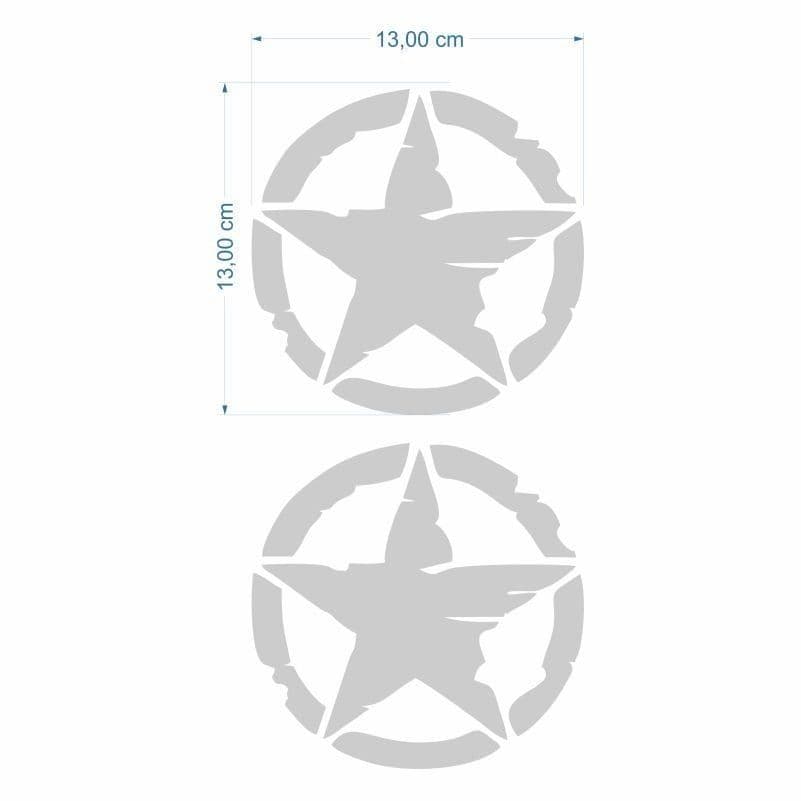 Army Yıldız 13 X 13 Cm GRİ Sticker 2 Lİ aksesuar