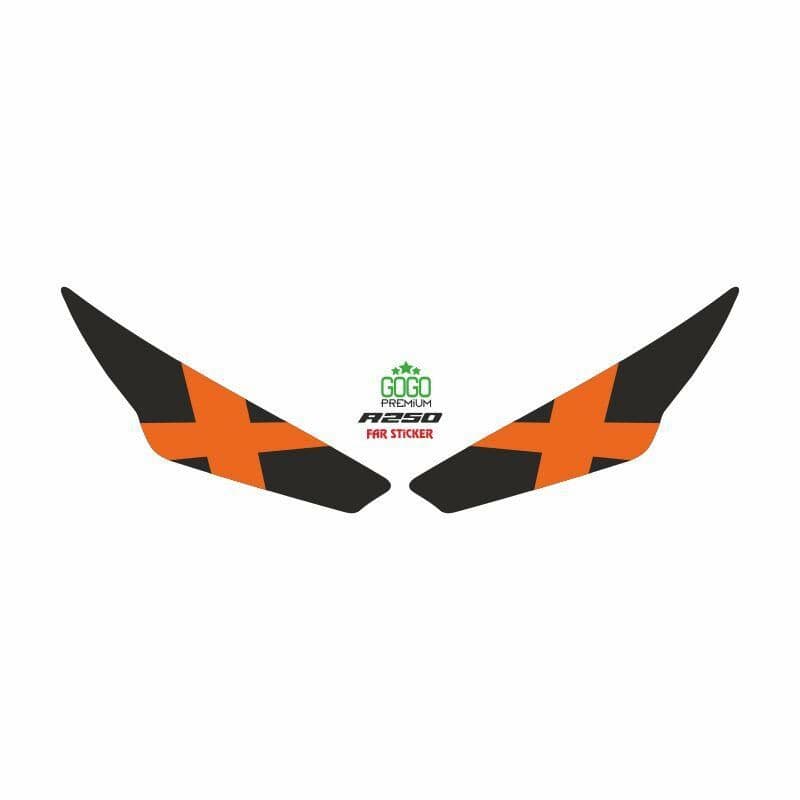 RKS R250 2023 - 2024 Uyumlu FAR Sticker X Turuncu aksesuar