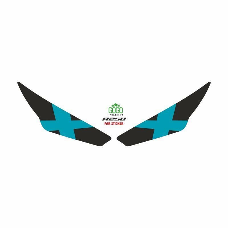 RKS R250 2023 - 2024 Uyumlu FAR Sticker X Mavi aksesuar