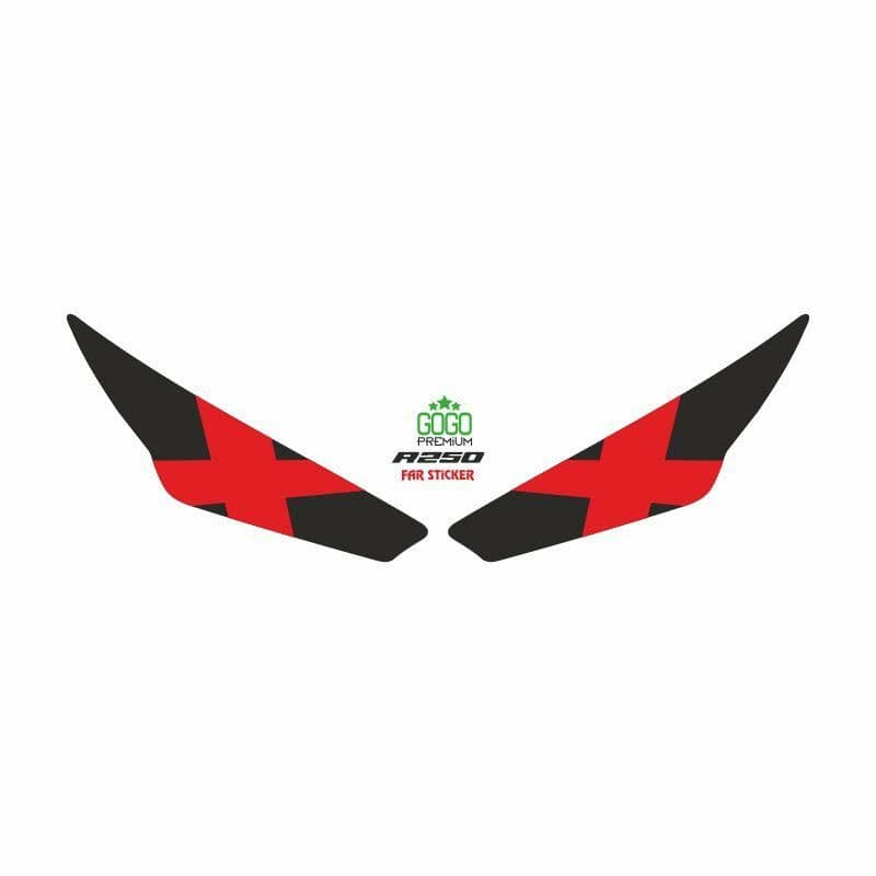 RKS R250 2023 - 2024 Uyumlu FAR Sticker X Kırmızı aksesuar