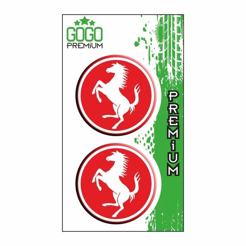 Ferrari Logo Kırmızı (5X5 Cm) İkili Damla Etiket aksesuar