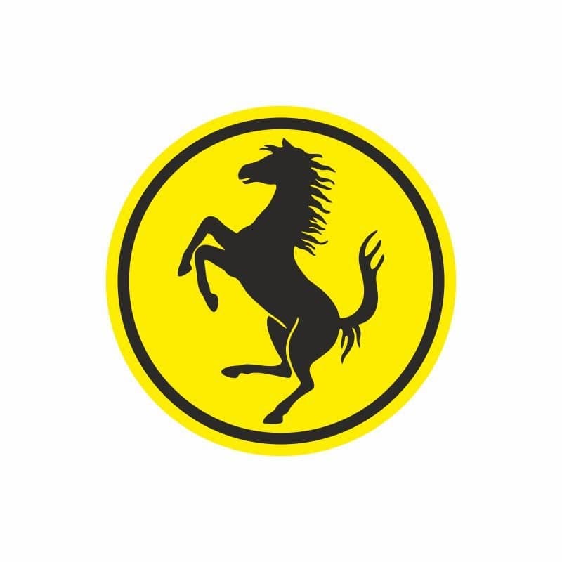 Ferrari Logo Sarı 55 X 55 Mm Sticker 10'LU aksesuar