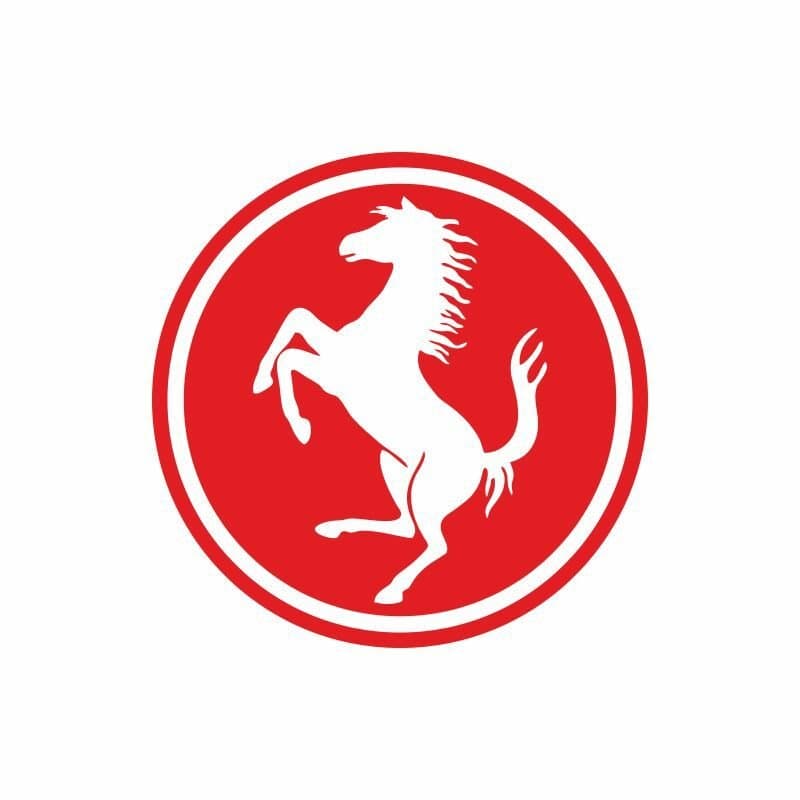 Ferrari Logo Kırmızı 55 X 55 Mm Sticker 10'LU aksesuar