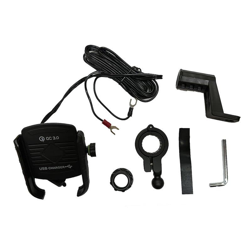 Universal Motosiklet USB Lİ Gidon Bağlantılı Telefon Tutucu aksesuar