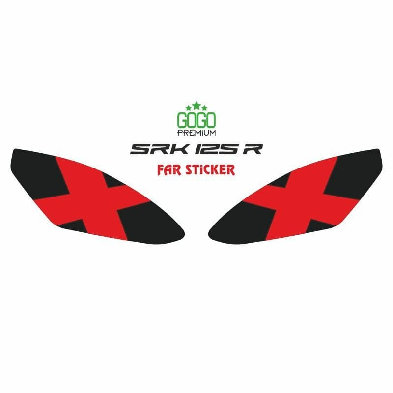 RKS SRK 125 R 2023 - 2025 Uyumlu FAR Sticker Kırmızı X aksesuar