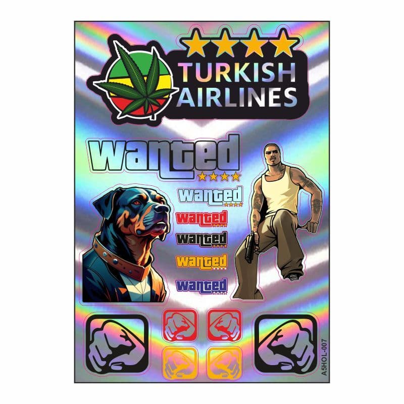 A5 Hologram Sticker 077 TEK Paket Çoklu Sticker aksesuar