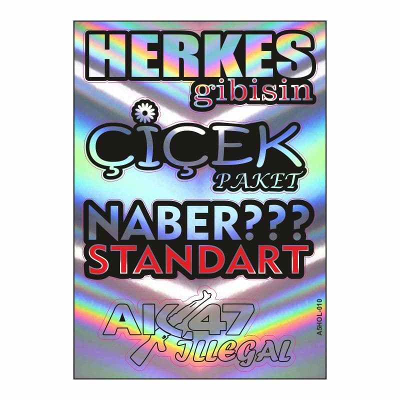 A5 Hologram Sticker 080 TEK Paket Çoklu Sticker aksesuar
