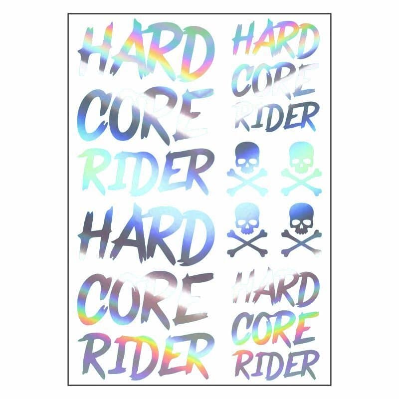 A4 Sticker 118 TEK Paket Çoklu Sticker Hard Core Rider Hologram aksesuar