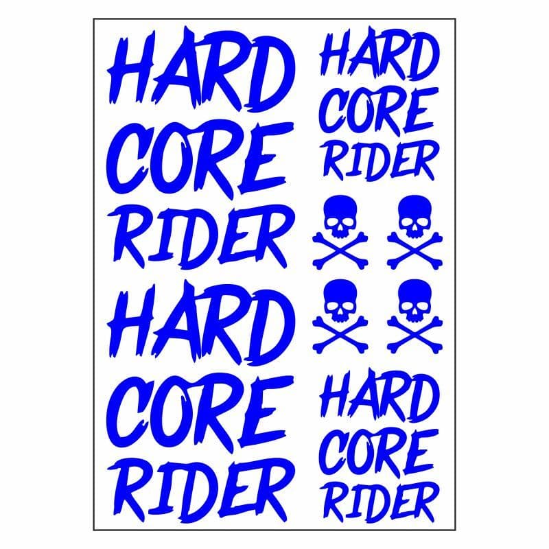 A4 Sticker 120 TEK Paket Çoklu Sticker Hard Core Rider Mavi aksesuar