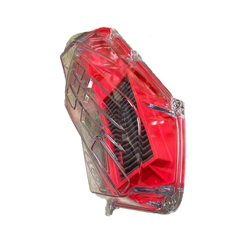 Honda PCX 125 2021 - 2025 Uyumlu Şeffaf Hava Filtre Kapağı + Yıkanabilir Performans Hava Filtresi Set Kırmızı aksesuar